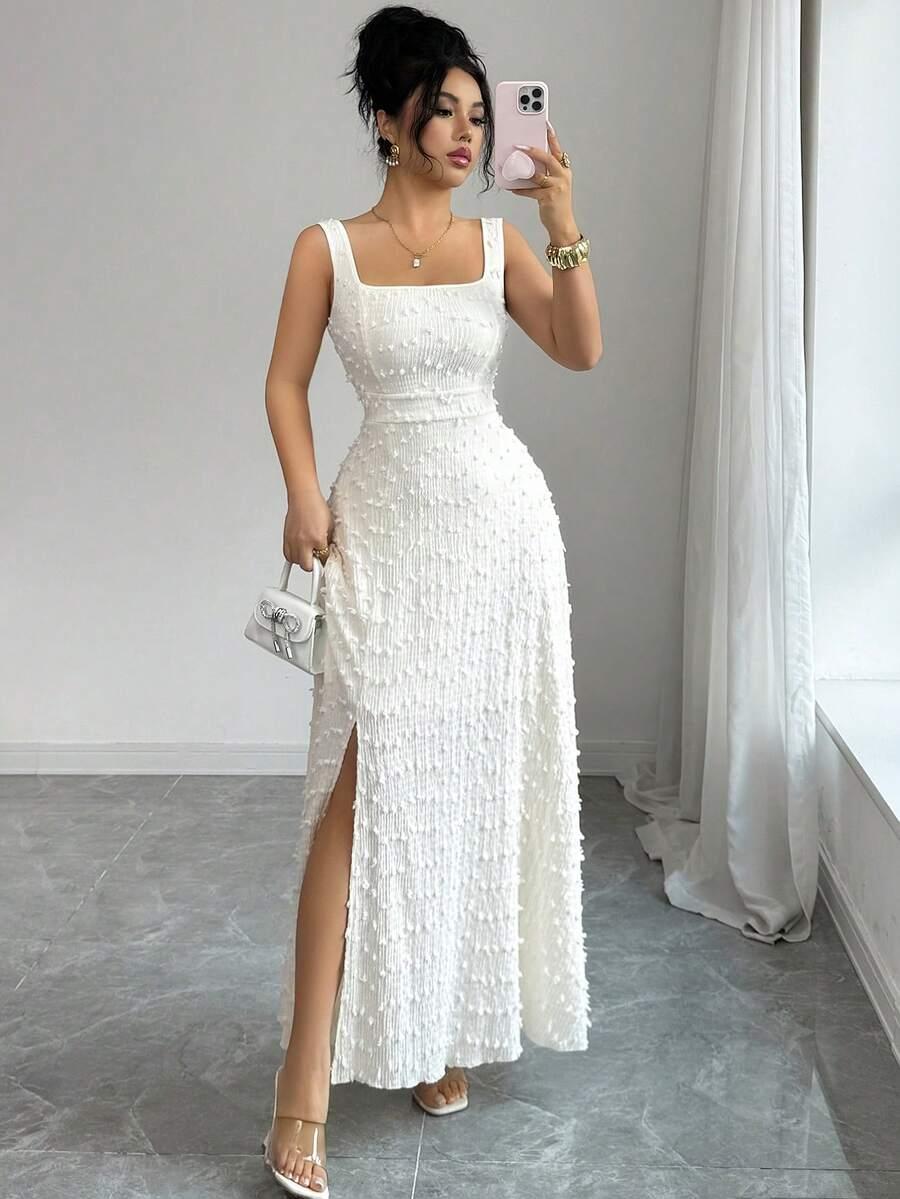 SHEIN KREMOWA MAXI SUKIENKA S06__M