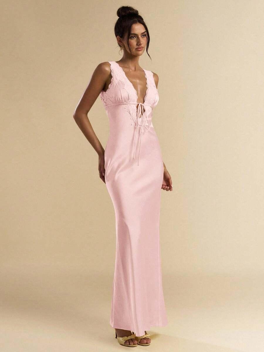 SHEIN RÓŻOWA MAXI SUKIENKA S06__S