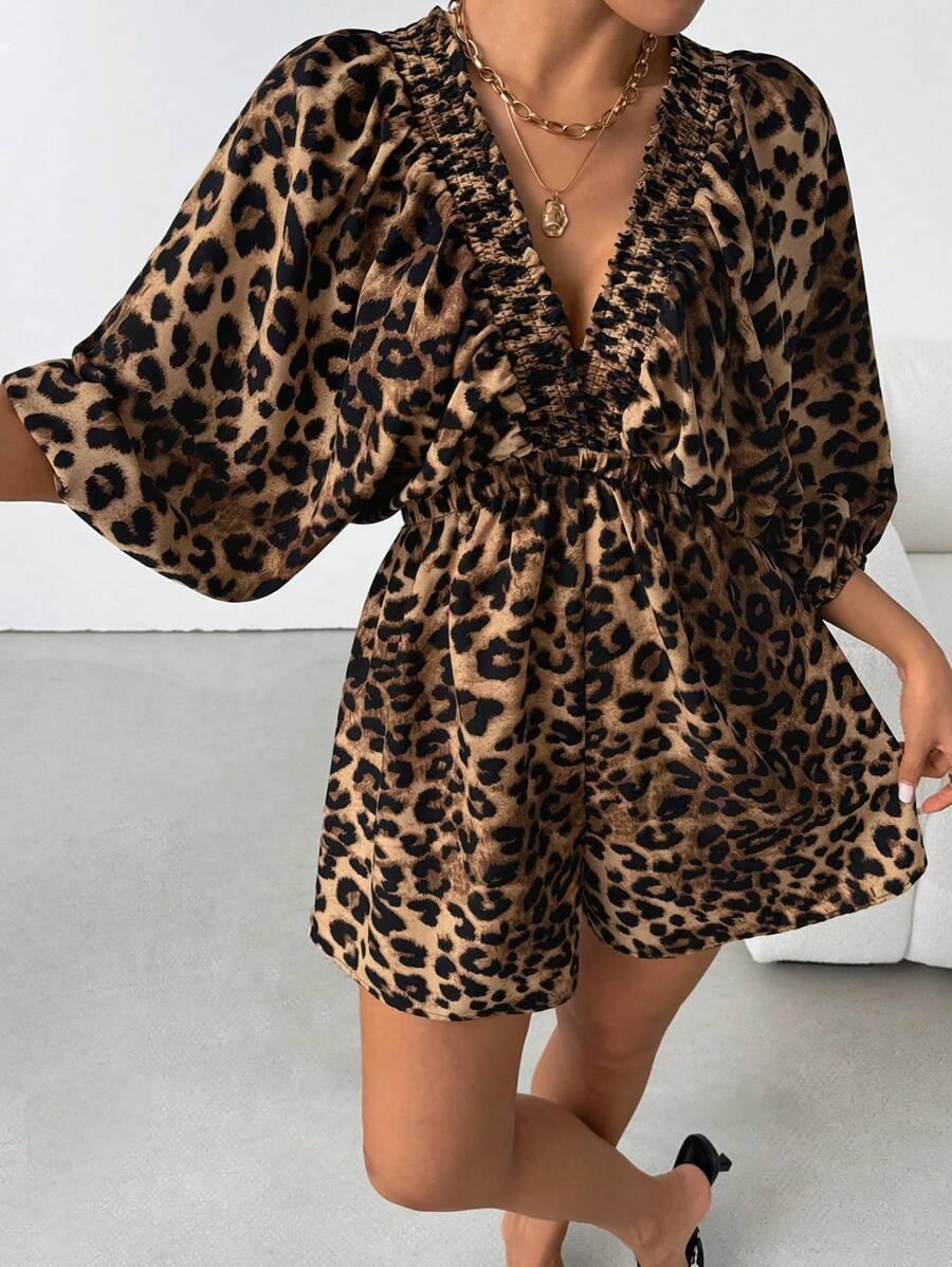 SHEIN KOMBINEZON V-NECK ANIMAL PRINT S06__L