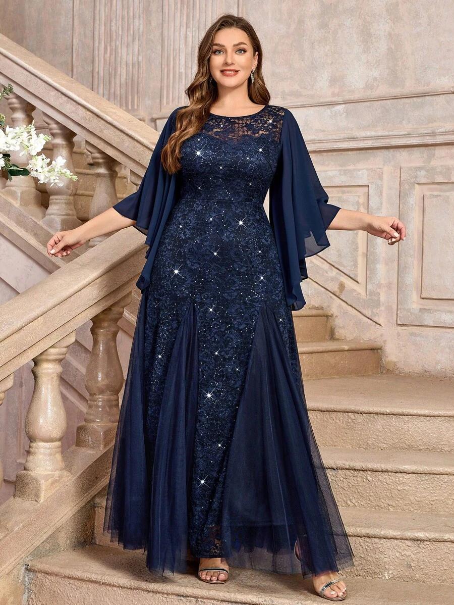 SHEIN GRANATOWA MAXI SUKIENKA S06__52