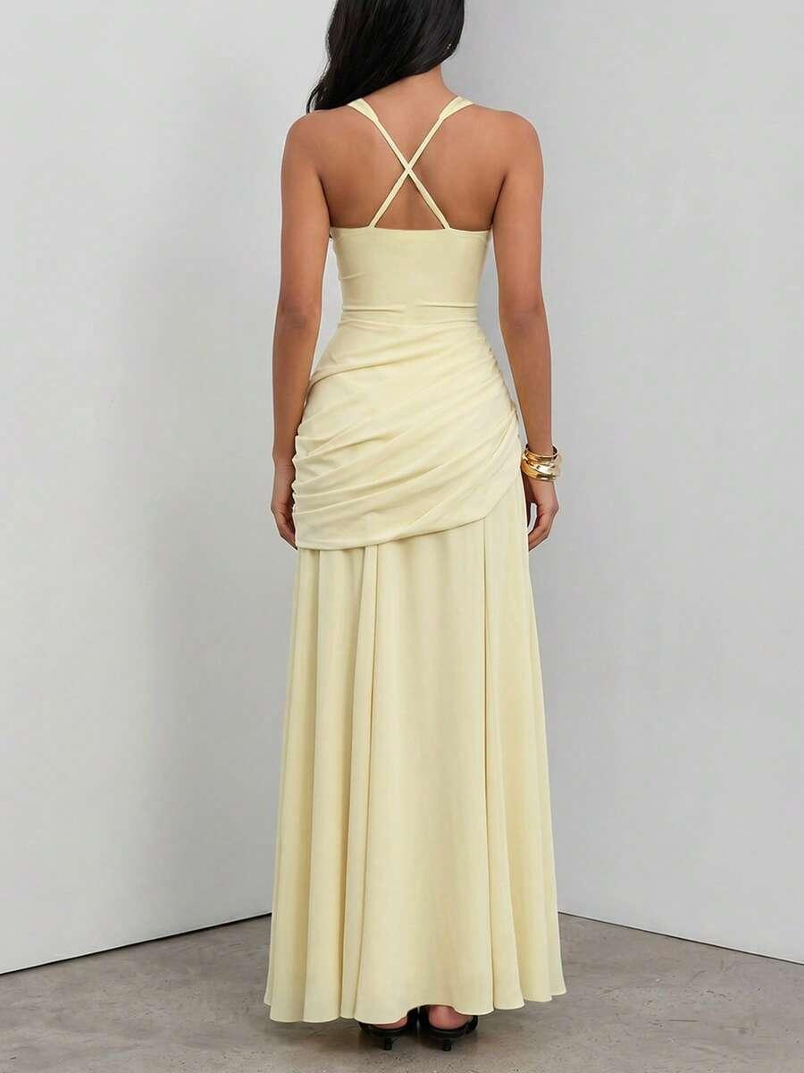 SHEIN ŻÓŁTA MAXI SUKIENKA S06__M