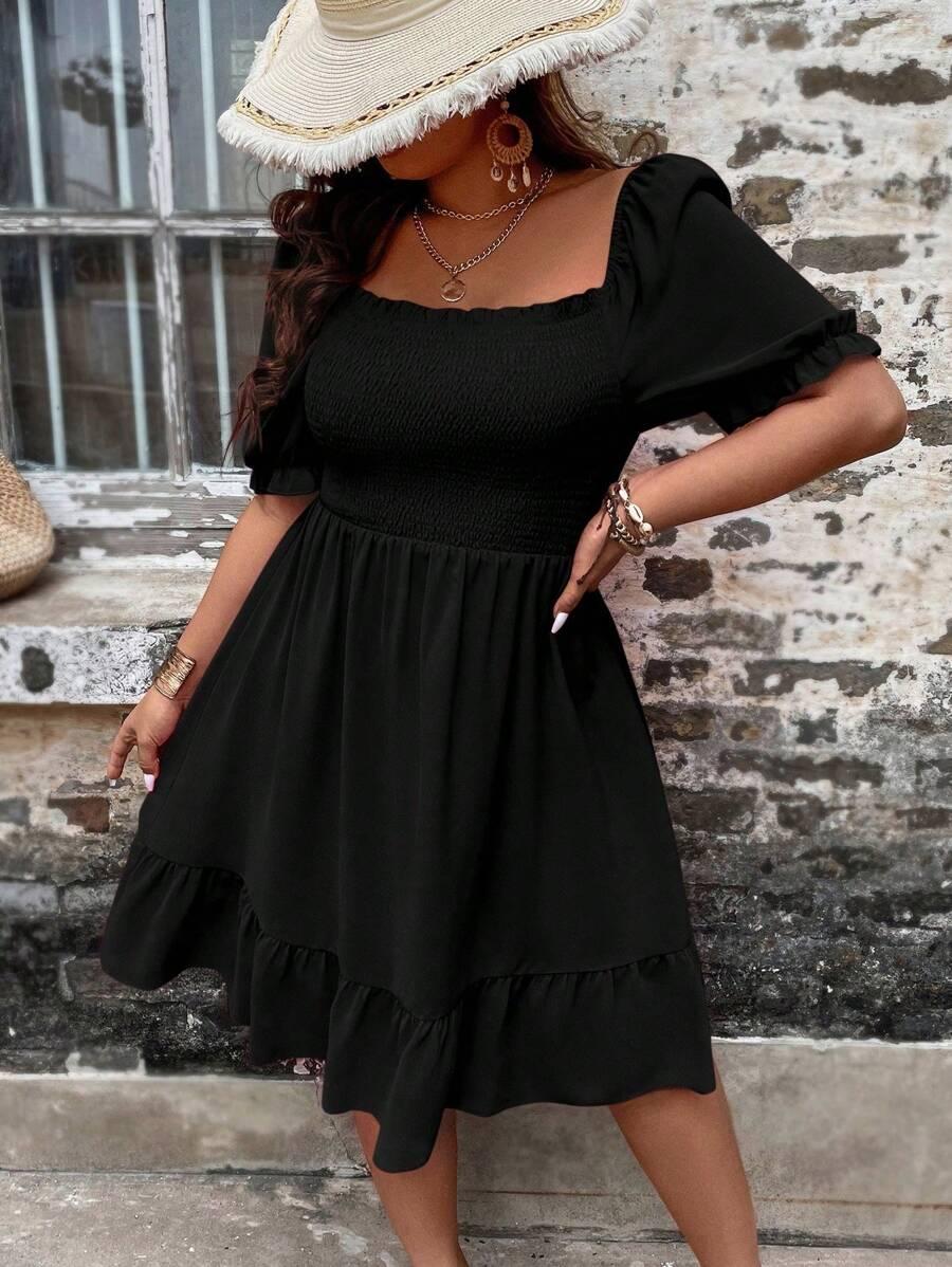 SHEIN CZARNA SUKIENKA KRÓTKI RĘKAW S06__XXL