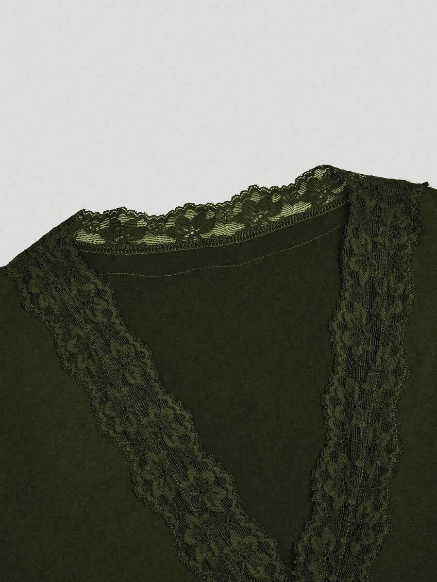 SHEIN ZIELONA BLUZKA WIĄZANIE S06__XXL