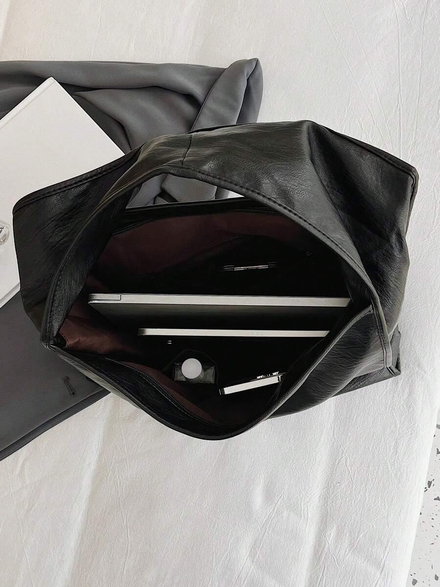 SHEIN CZARNA TOREBKA IMITACJA SKÓRY S07__39X32X15 CM