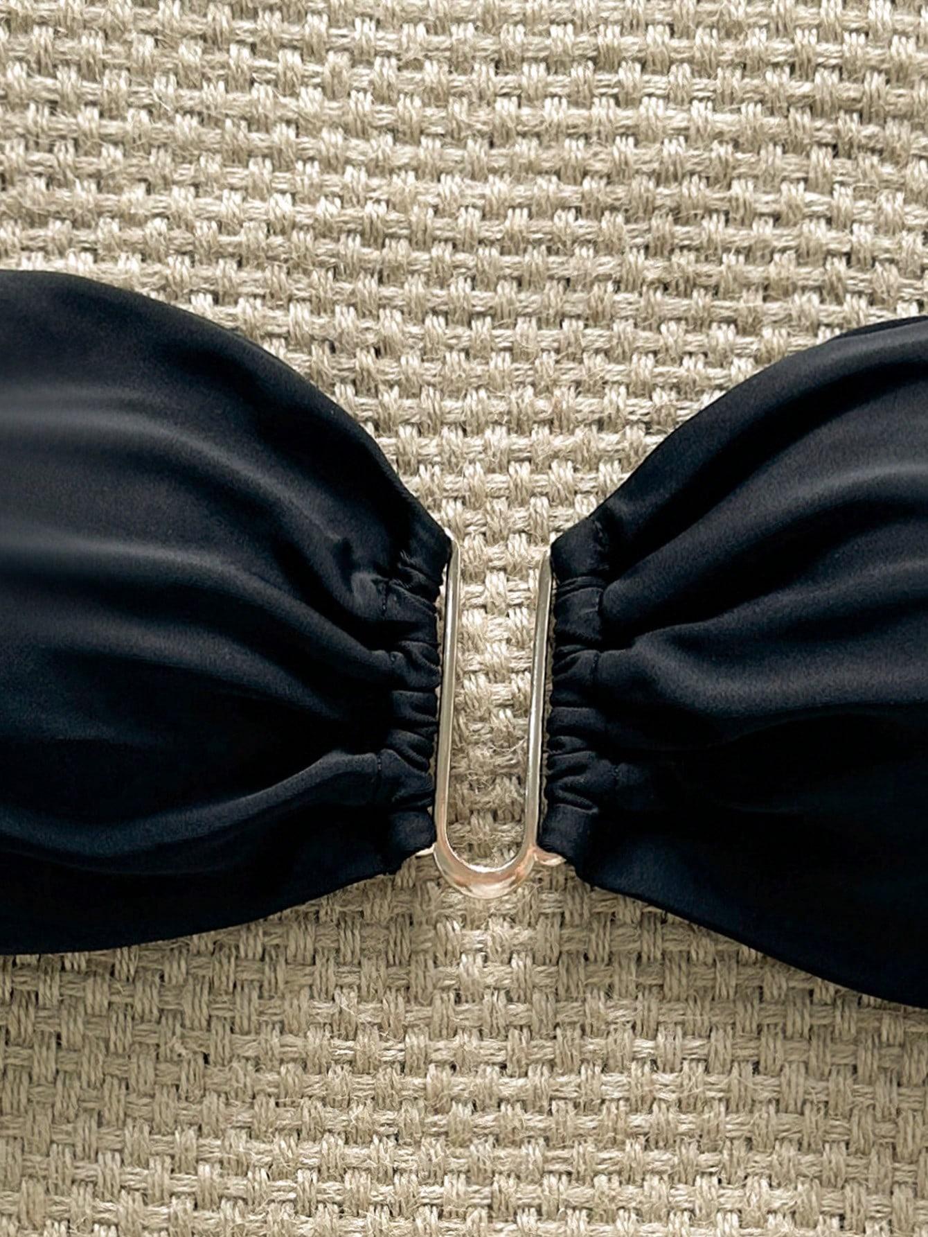 SHEIN CZARNA GÓRA OD BIKINI S06__L