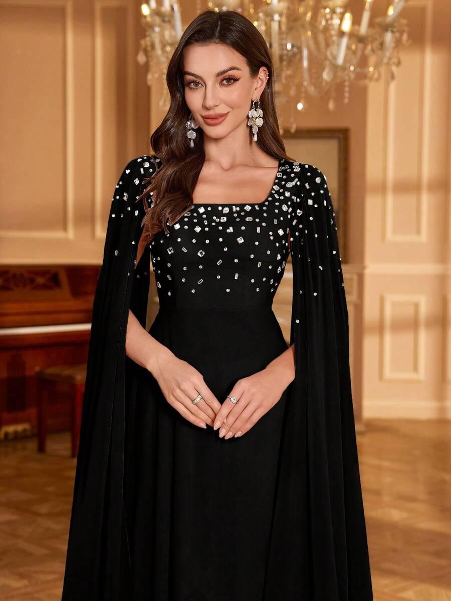 UNITHORSE CZARNA SUKIENKA MAXI ZDOBIENIA S06__XL