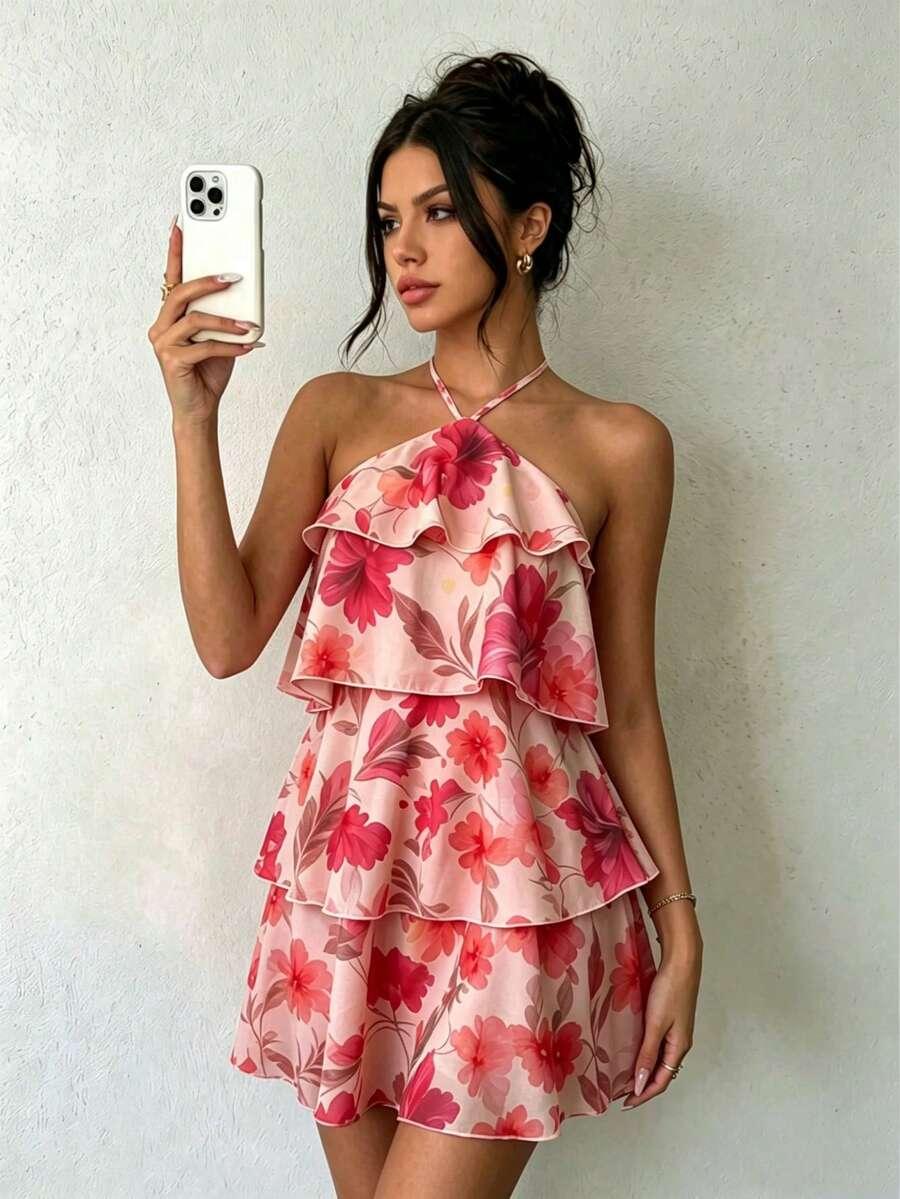 SHEIN SUKIENKA WZÓR KWIATY S06__S