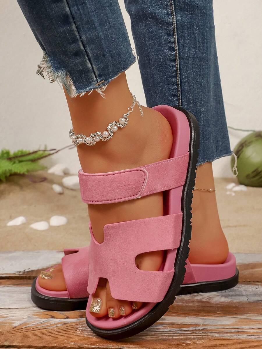 SHEIN RÓŻOWE KLASYCZNE KLAPKI S06__39
