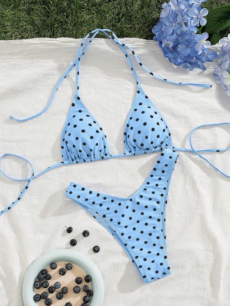SHEIN DWUCZĘŚCIOWY STRÓJ KĄPIELOWY W GROSZKI S09__S