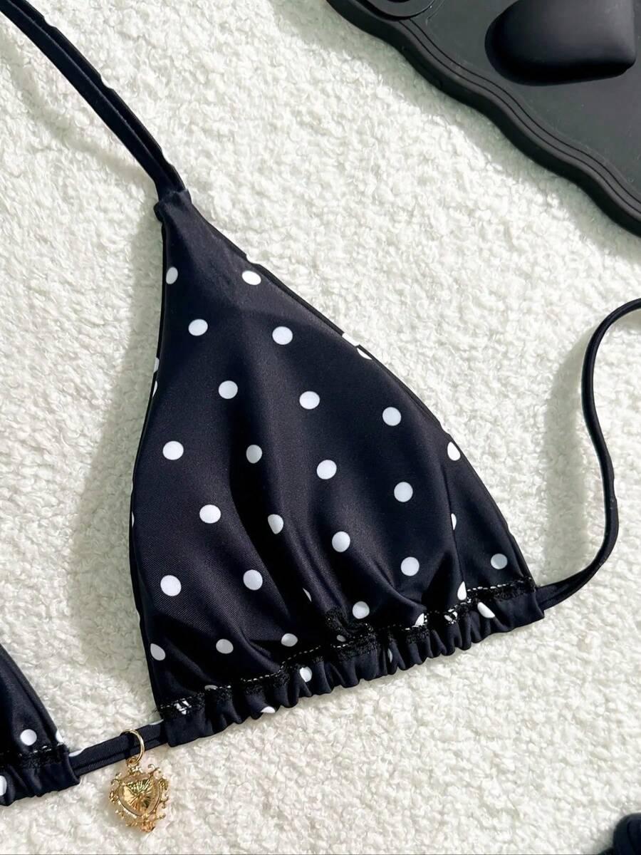 SHEIN DWUCZĘŚCIOWY STRÓJ KĄPIELOWY GROSZKI S06__S