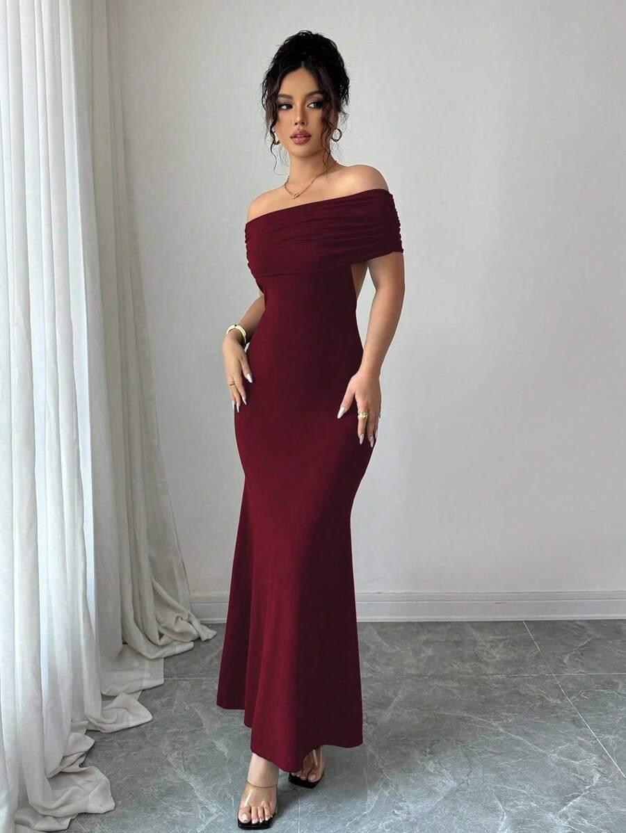 SHEIN CZERWONA MAXI SUKIENKA