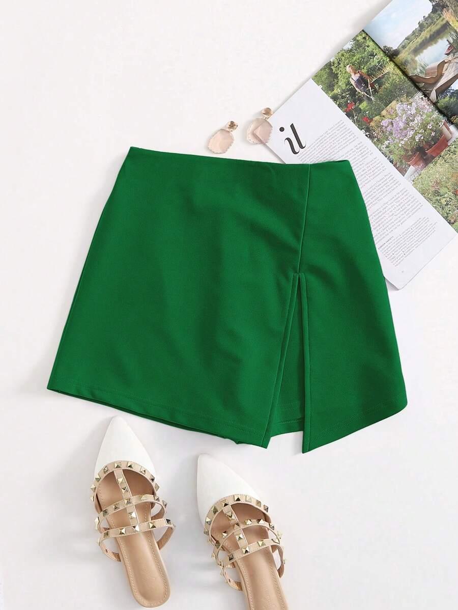 SHEIN ZIELONE SPÓDNICO-SPODENKI NA GUMCE S06__M