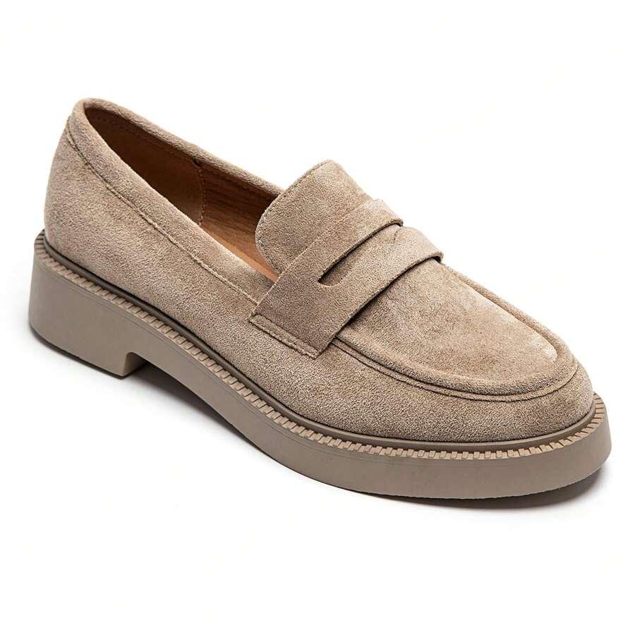 SHEIN BEŻOWE MOKASYNY IMITACJA ZAMSZU S06__36