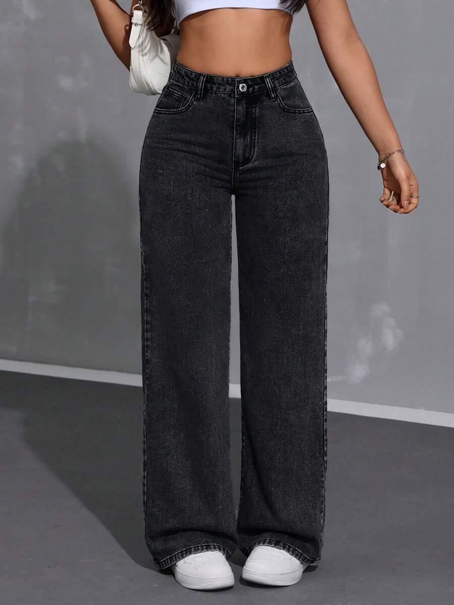 SHEIN CZARNE SPODNIE JEANS S06__XS