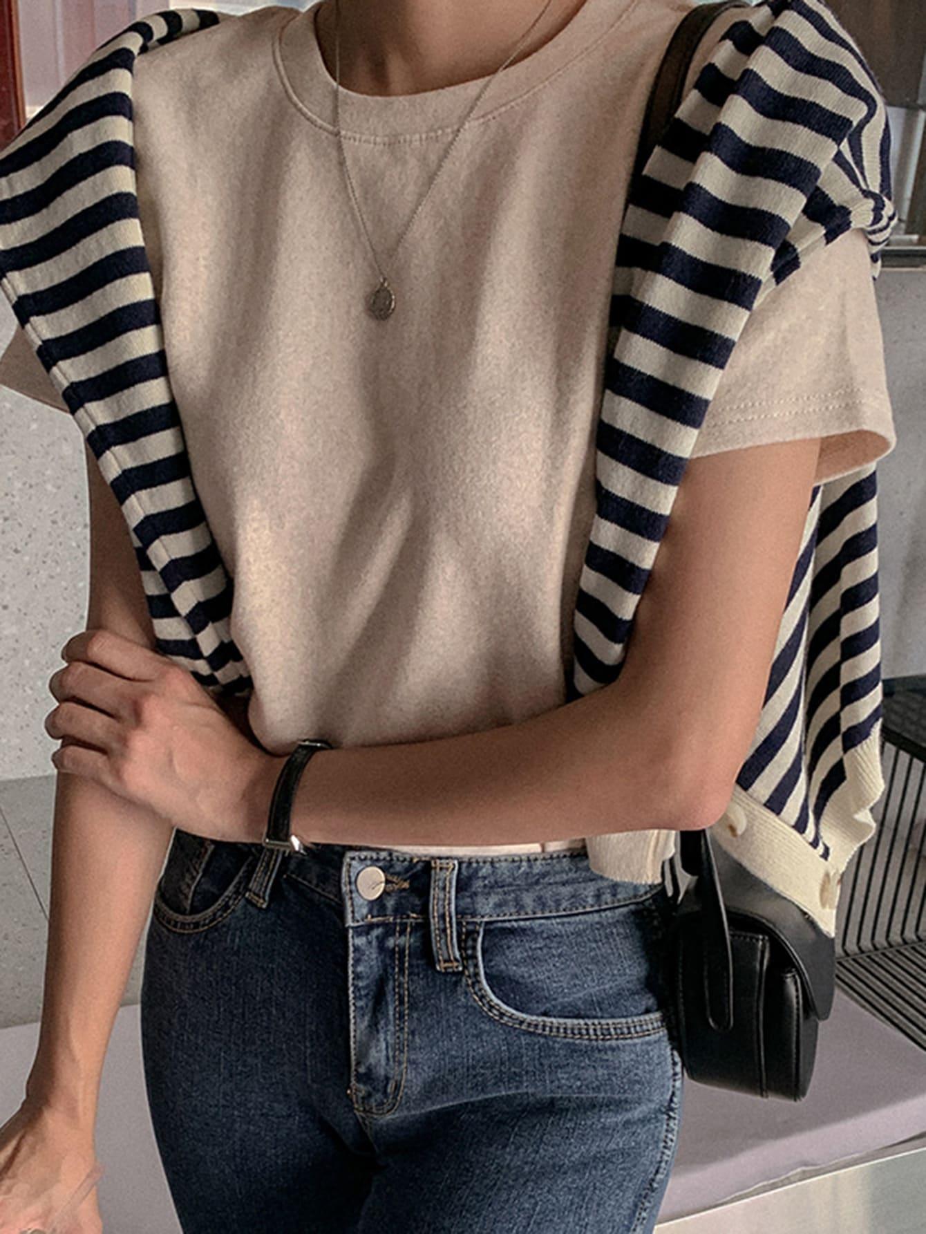 SHEIN BEŻOWA BLUZKA CASUAL S06__XS
