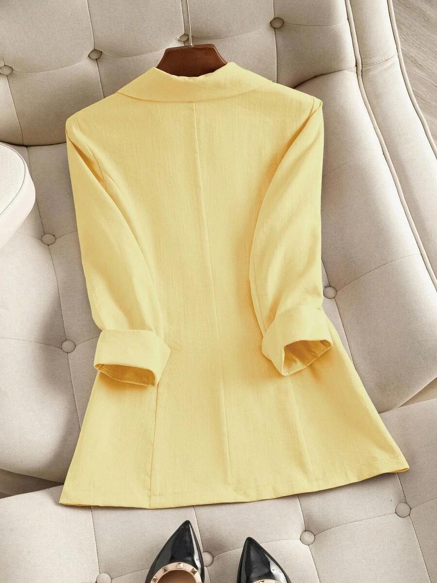 SHEIN ŻÓŁTA MARYNARKA GUZIK S06__XL