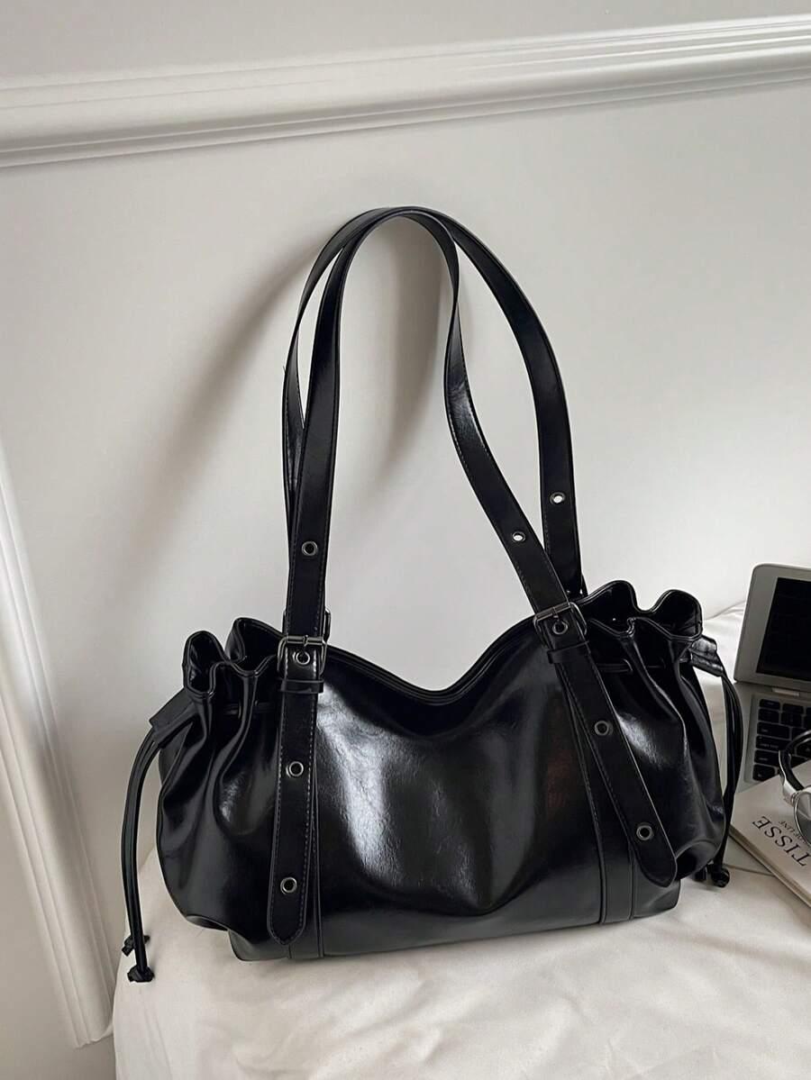 SHEIN CZARNA TOREBKA IMITACJA SKÓRY ZAMEK S07