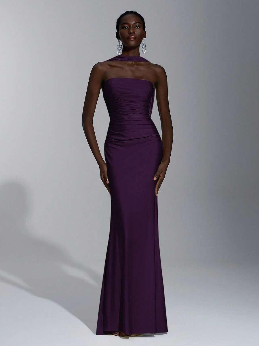 SHEIN FIOLETOWA MAXI SUKIENKA S06__M