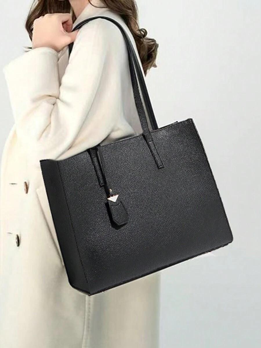 SHEIN CZARNA TOREBKA IMITACJA SKÓRY S07__13X30X37CM