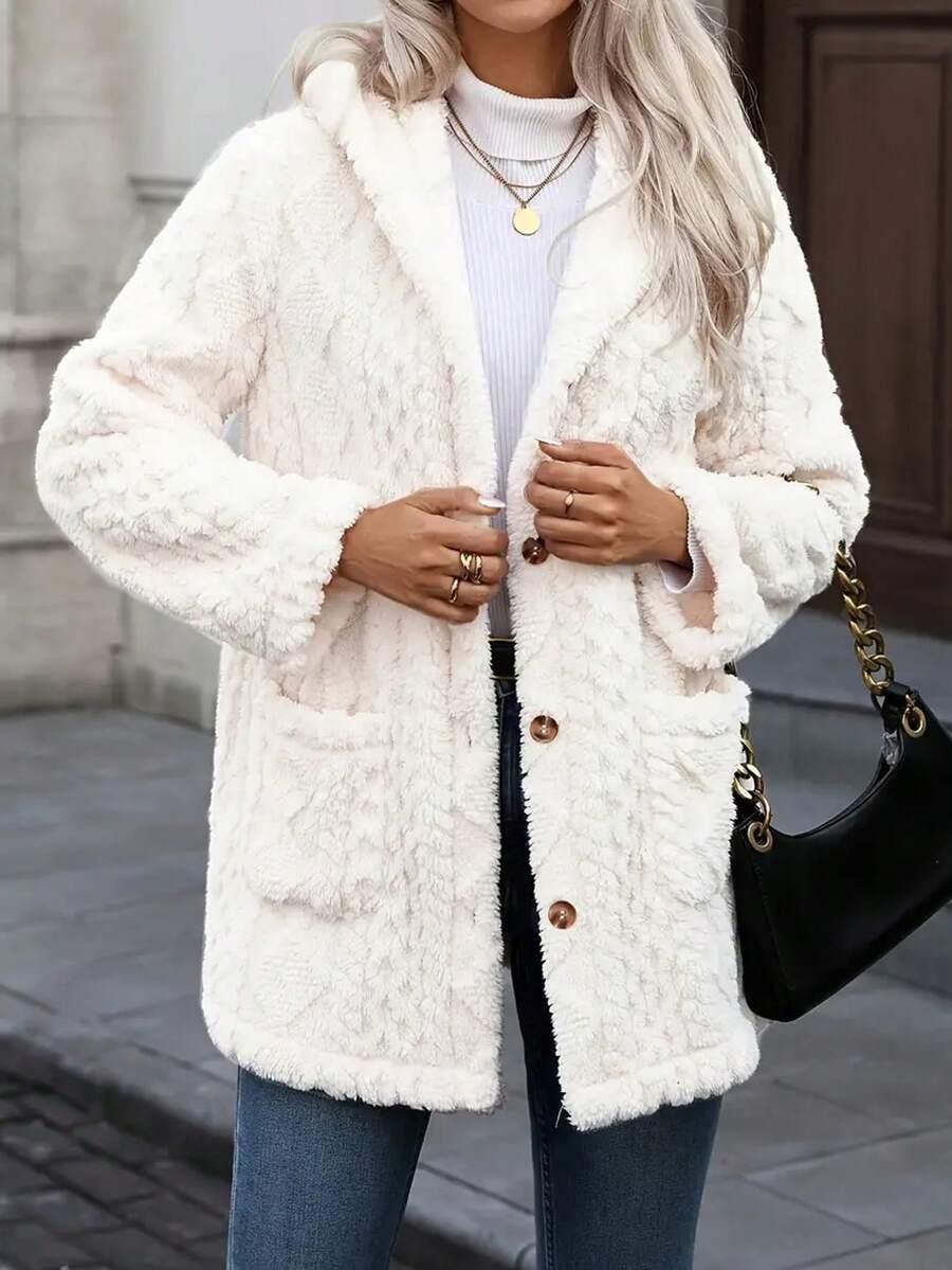 SHEIN BIAŁY PŁASZCZ MIŚ W01__XL
