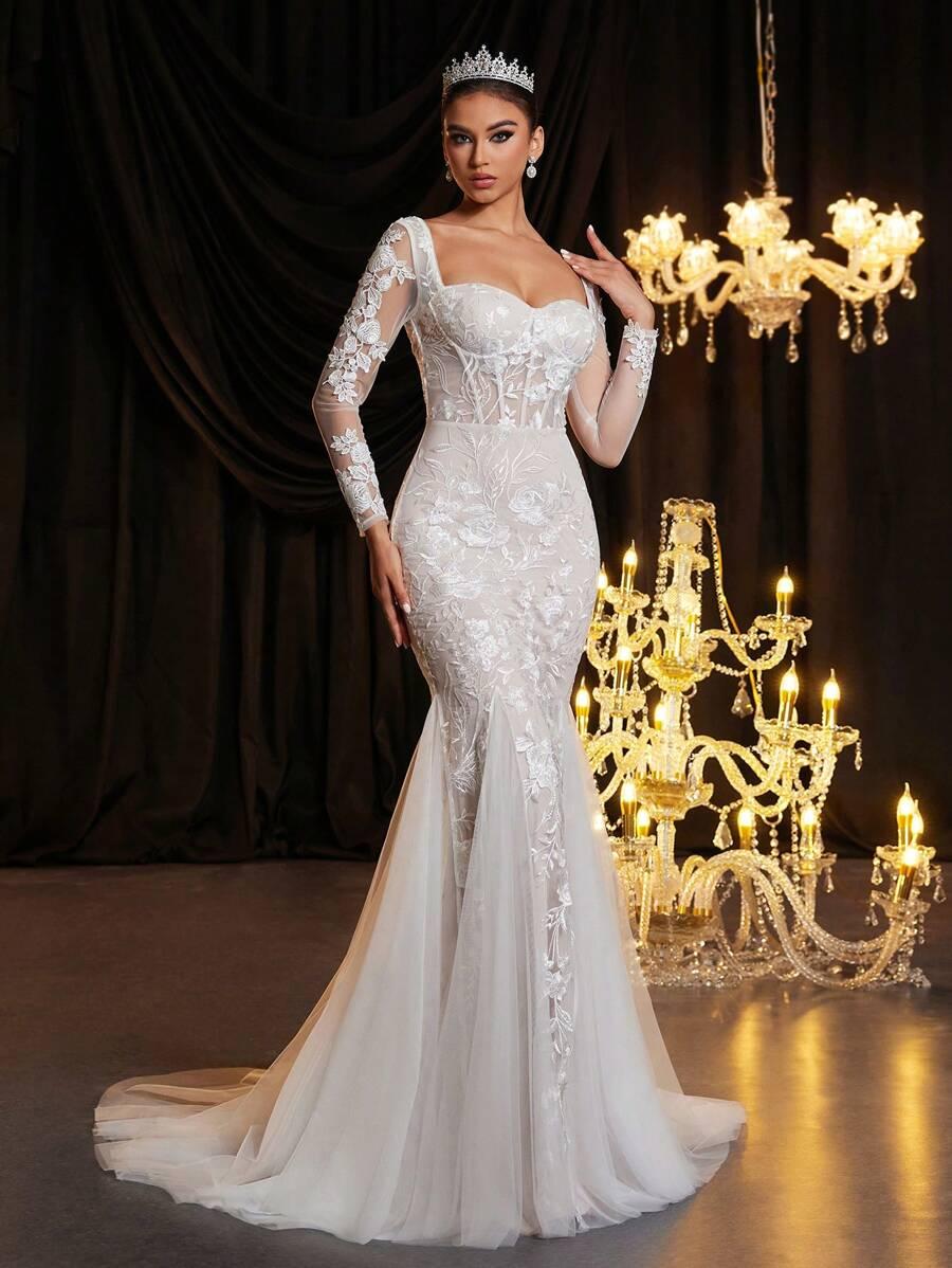 GLAMRAE BIAŁA SUKNIA ŚLUBNA KORONKA S06__34