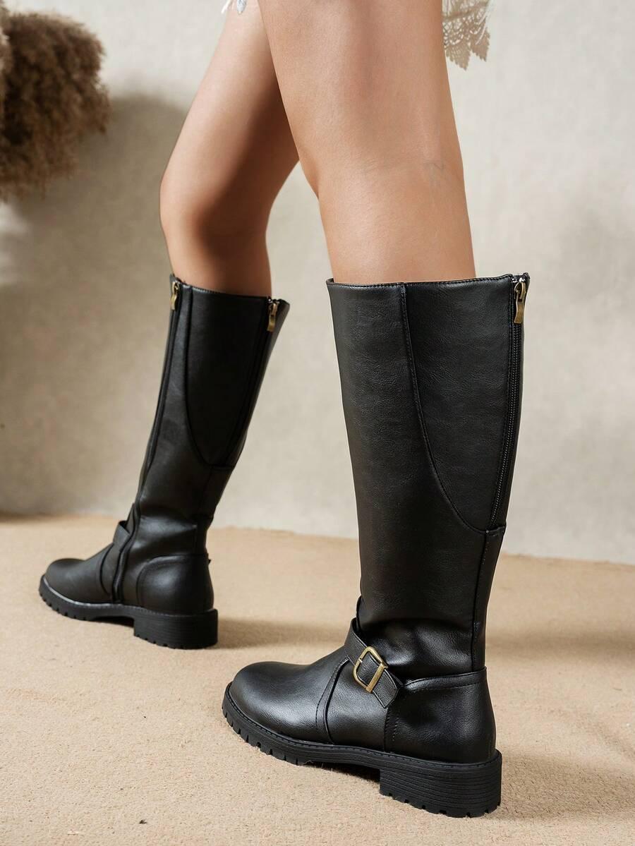 SHEIN CZARNE KOZAKI IMITACJA SKÓRY W01__40,5