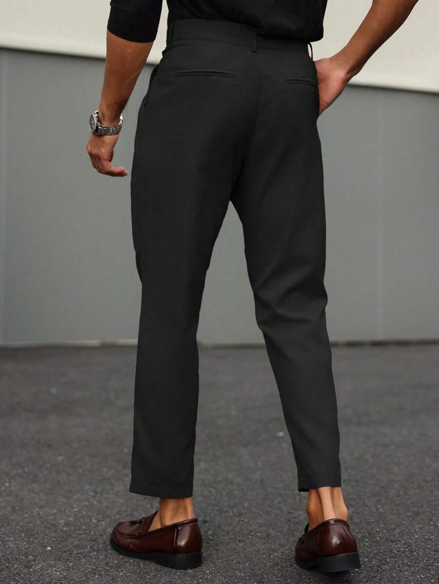 MANFINITY CZARNE ELEGANCKIE SPODNIE S06__M