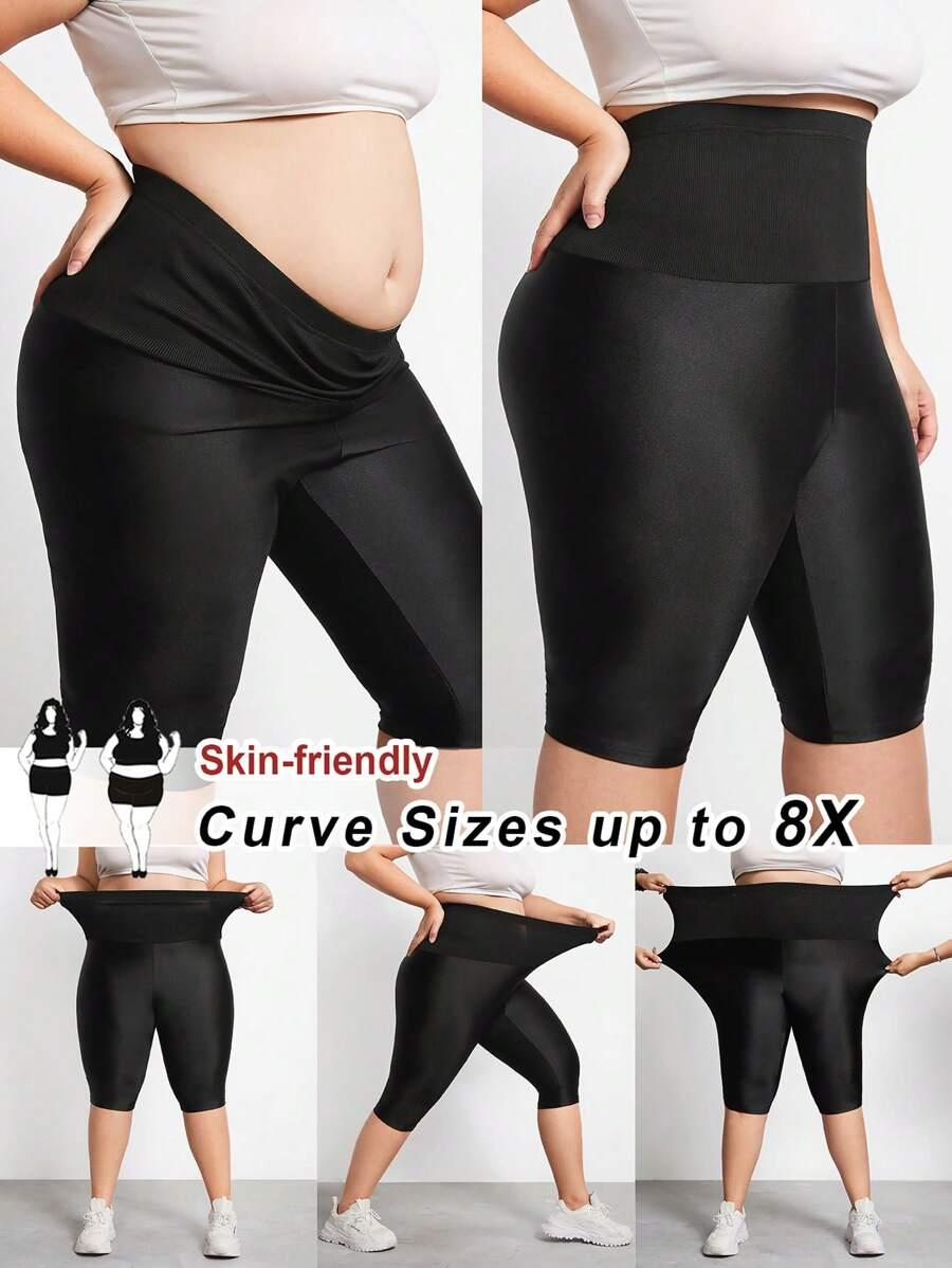 SHEIN CZARNE LEGGINSY 3/4 S06__8XL