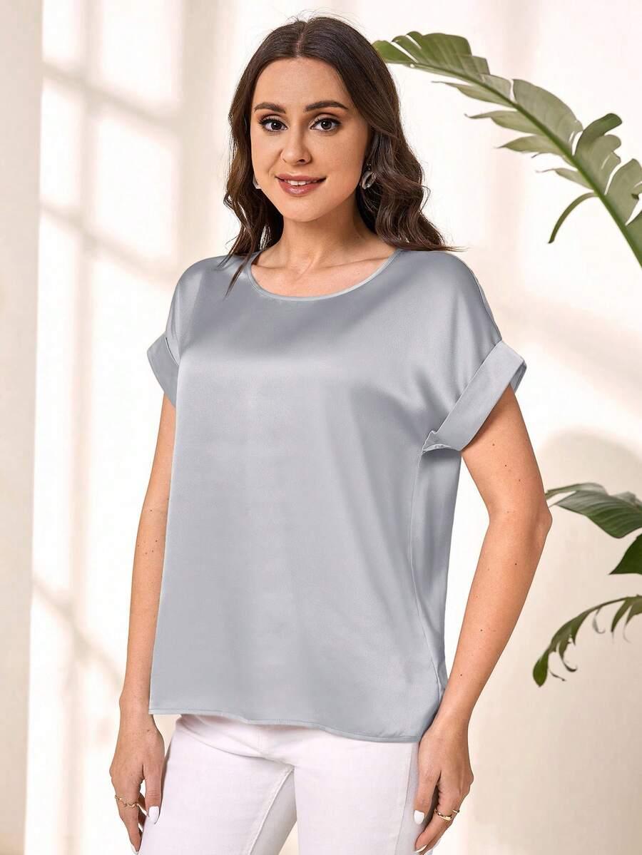 EMERY ROSE SZARA SATYNOWA BLUZKA S06__S