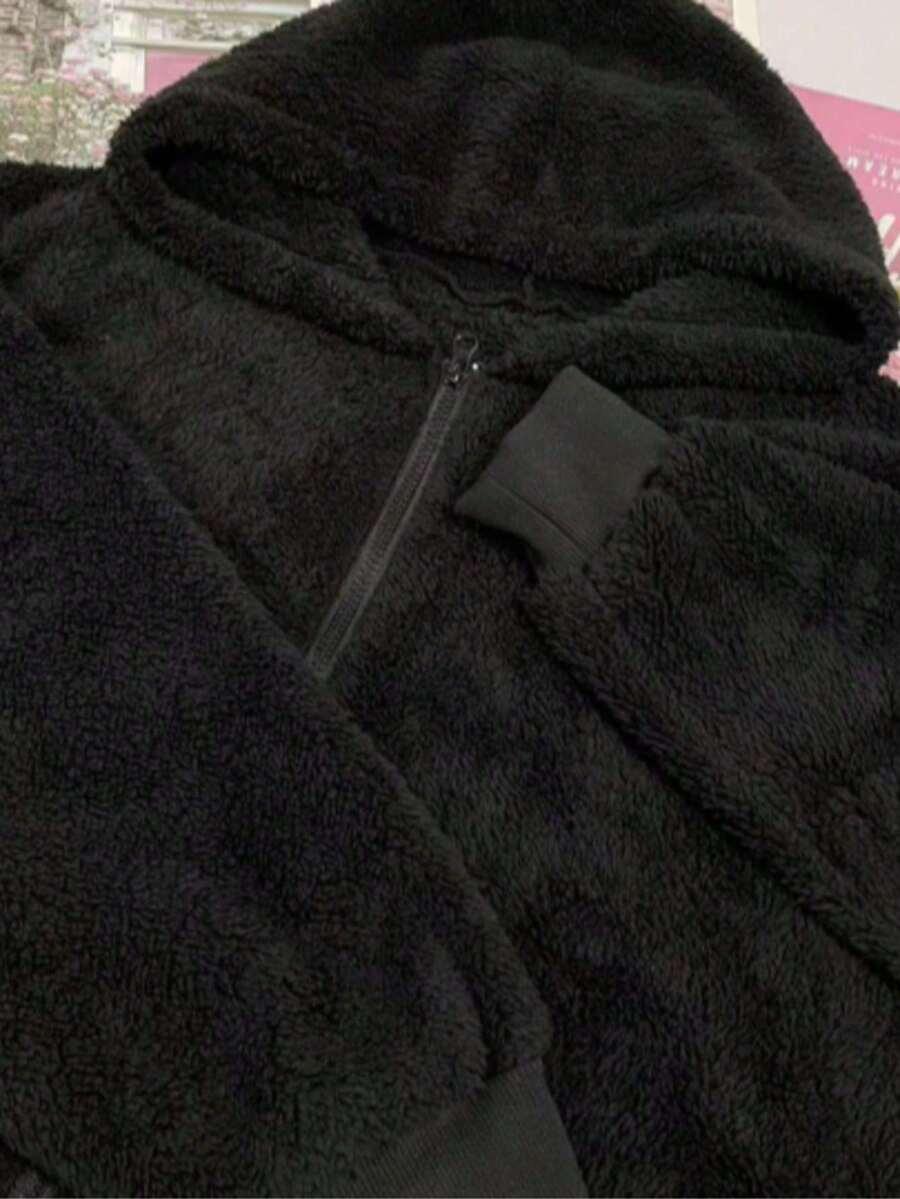 SHEIN CZARNA KURTKA MIŚ W01__46