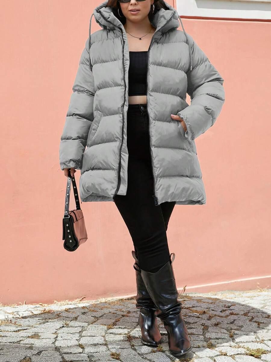 SHEIN SZARA PIKOWANA KURTKA ZAMEK W01__50