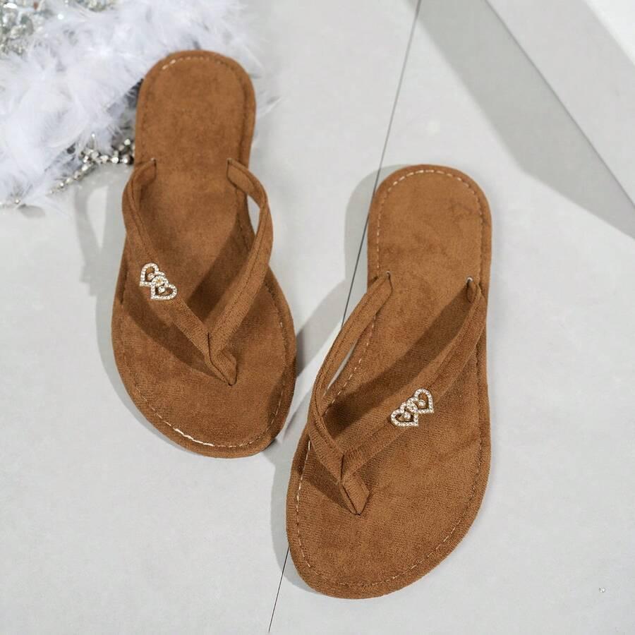 SHEIN BRĄZOWE JAPONKI ZDOBIENIA S06__41