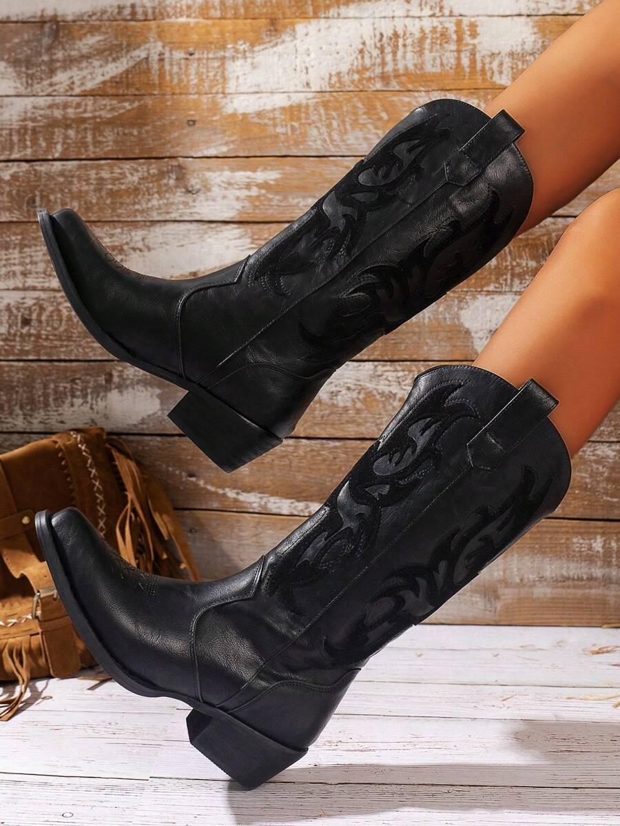 SHEIN CZARNE KOZAKI KOWBOJKI W01__41,5