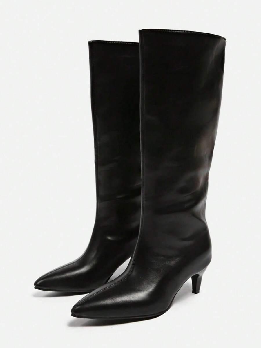 SHEIN CZARNE KOZAKI IMITACJA SKÓRY W01__37,5