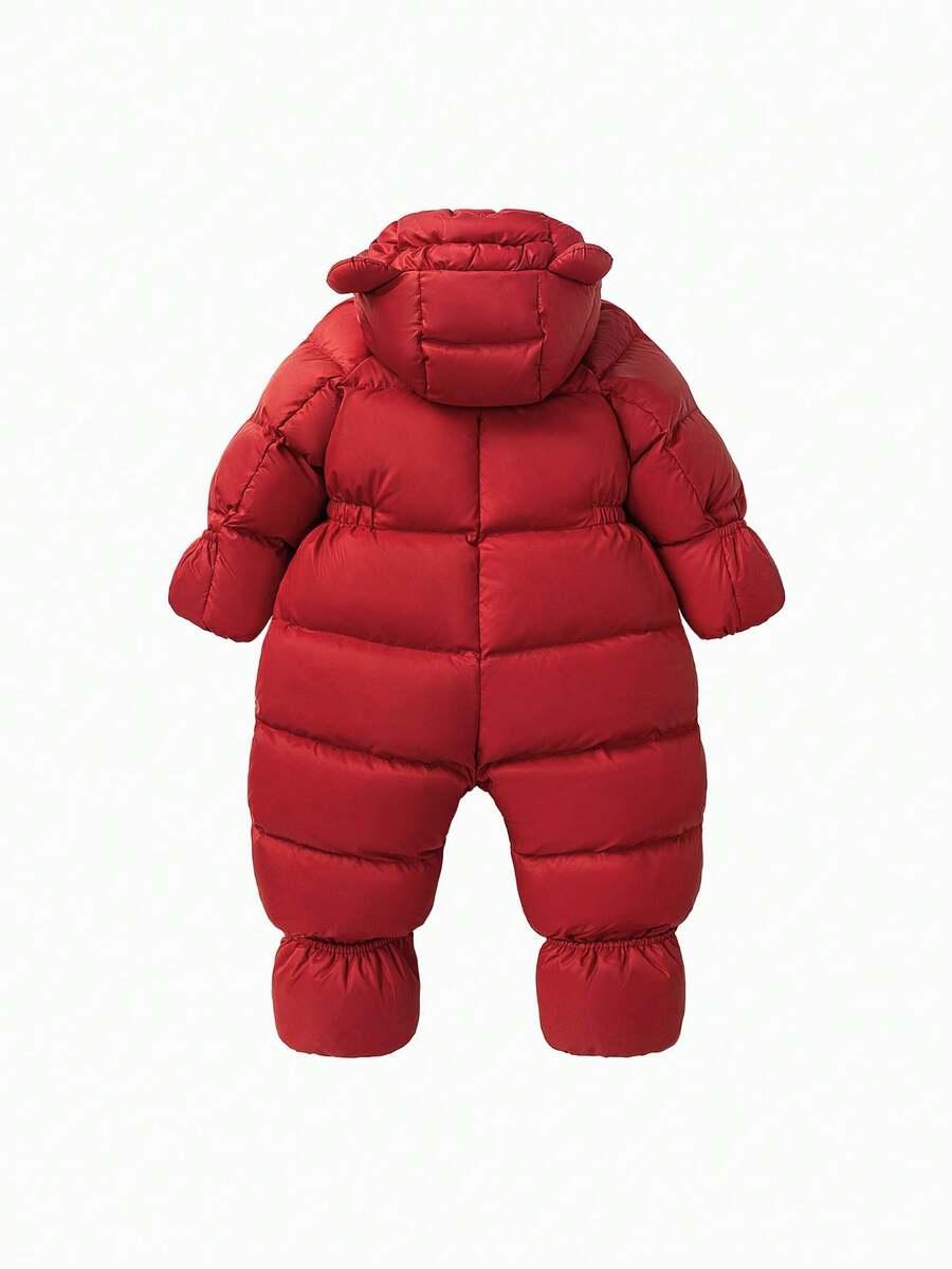 MINI BALA CZERWONY PIKOWANY KOMBINEZON ZIMOWY W01__98-104CM