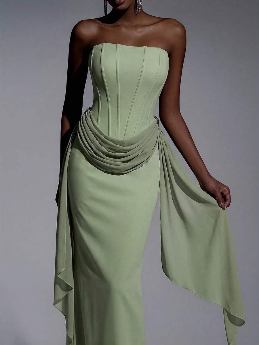 SHEIN ZIELONA MAXI SUKIENKA S06__M