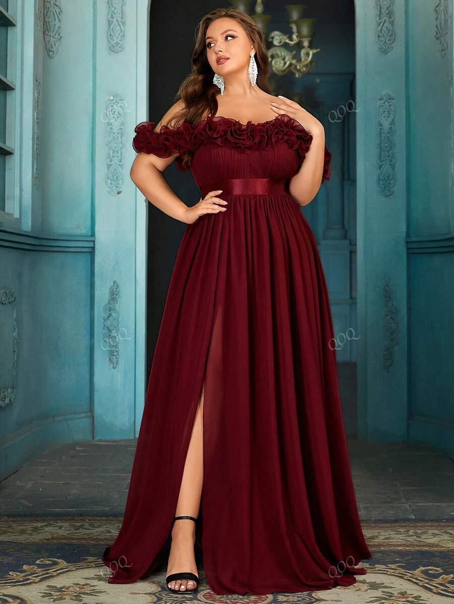 SHEIN CZERWONA MAXI SUKIENKA S06__46