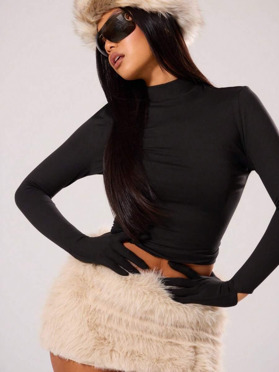 SHEIN BEŻOWA MINI SPÓDNICA S06__S