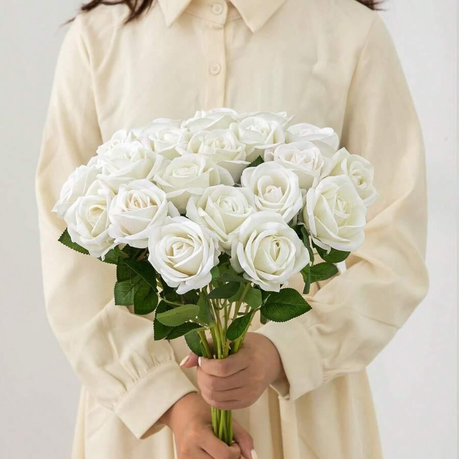 SHEIN CZERWONE SZTUCZNE RÓŻE 5-PACK S07