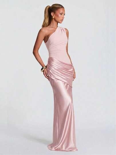 SHEIN RÓŻOWA MAXI SUKIENKA S06__S