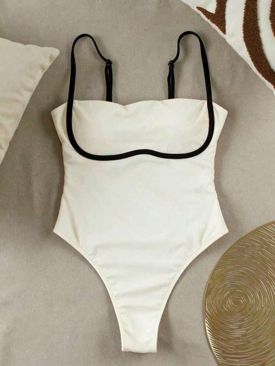 SHEIN JEDNOCZĘŚCIOWY STRÓJ KĄPIELOWY S09__L
