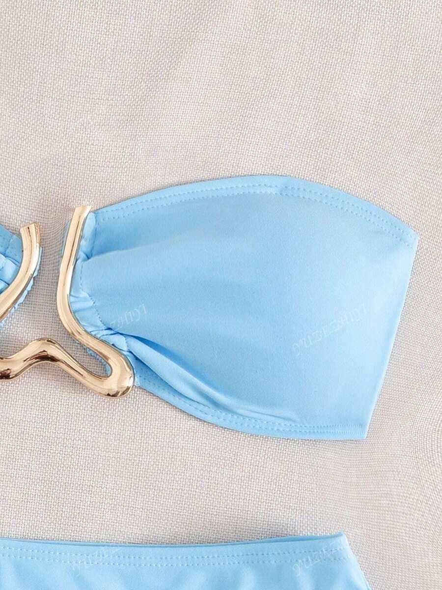 SHEIN NIEBIESKI KOMPLET BIKINI PK01__M