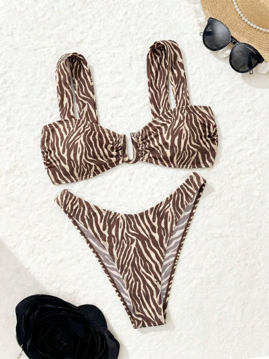 BONVOYETTE DWUCZĘŚCIOWY STRÓJ KĄPIELOWY KOMPLET ANIMAL PRINT S09__L