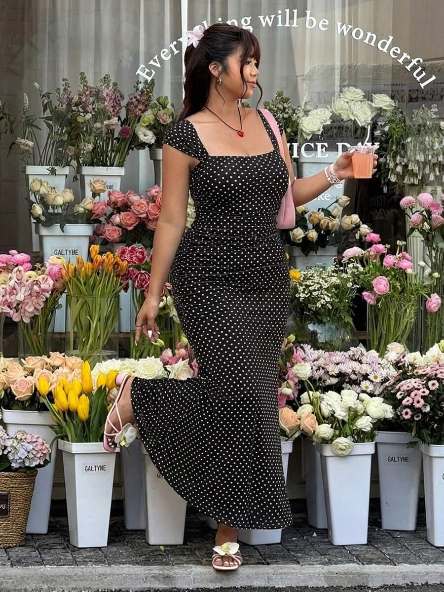 GALTYME SUKIENKA MAXI W GROSZKI S06__XXL