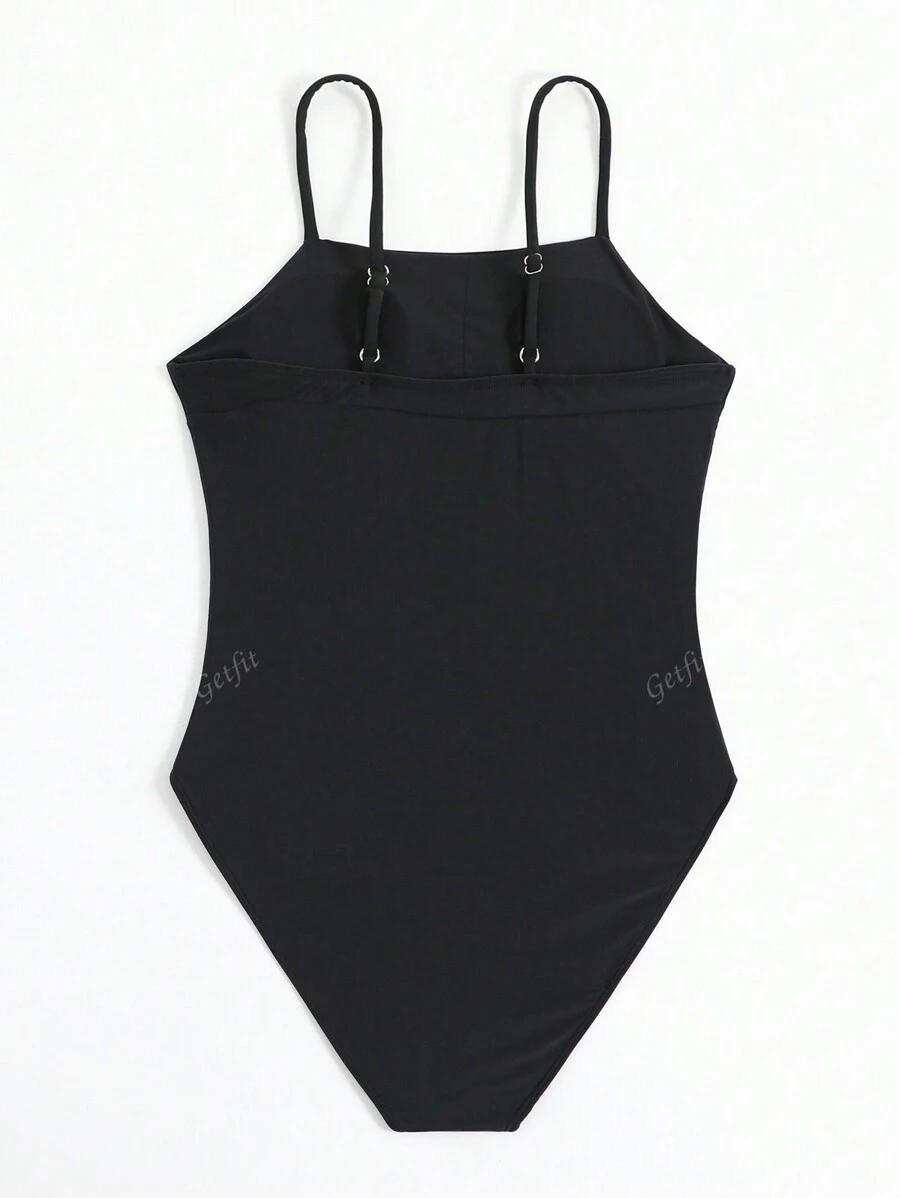 SHEIN CZARNY JEDNOCZĘŚCIOWY STRÓJ KĄPIELOWY S09__XL