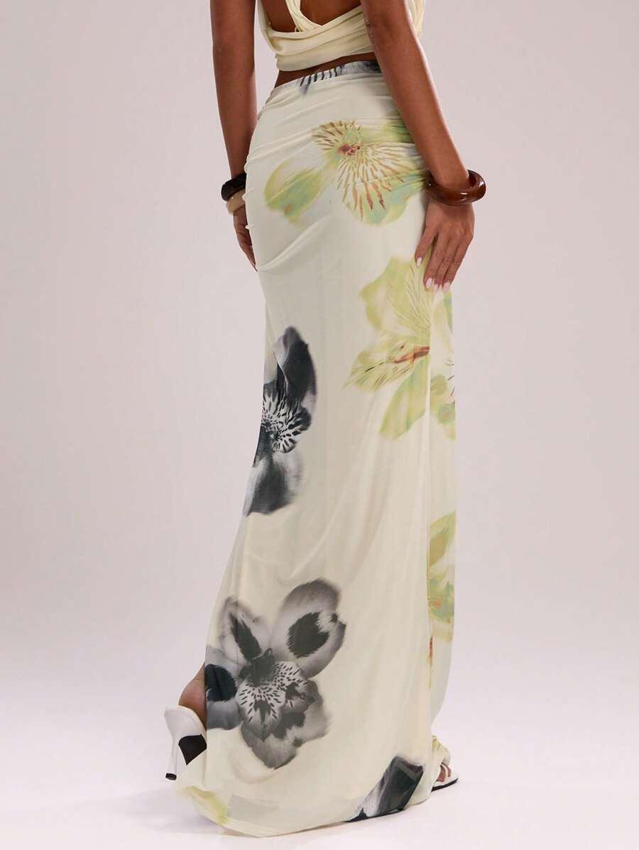 SHEIN MAXI SPÓDNICA PRINT S06__S