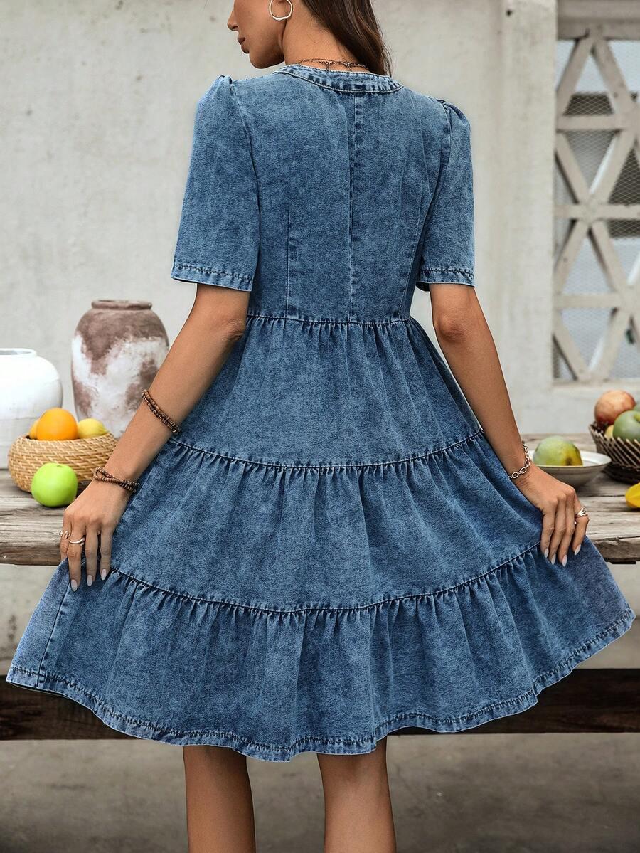 SHEIN NIEBIESKA SUKIENKA GUZIKI S06__XL