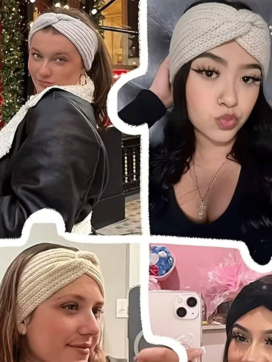 SHEIN DZIANINOWA OPASKA NA GŁOWĘ 3-PACK W01