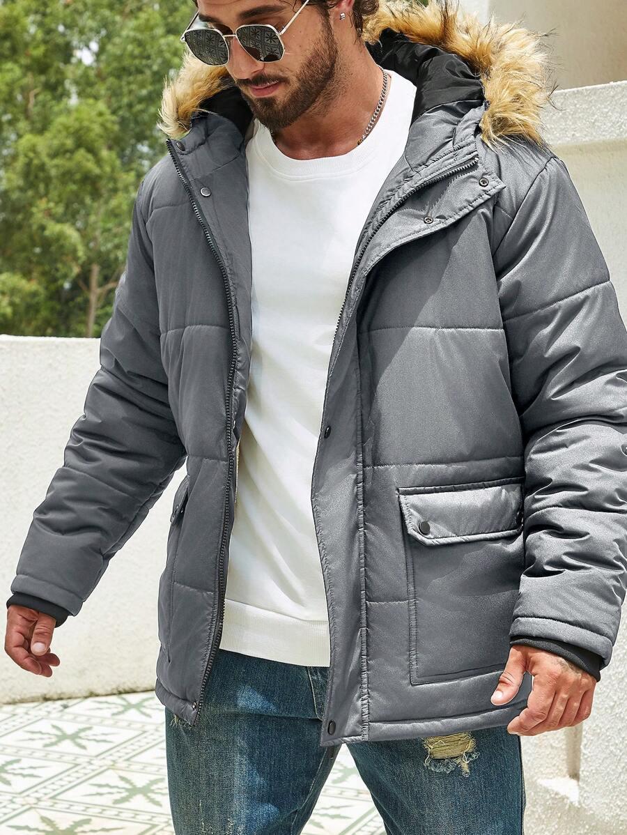 SHEIN SZARA KURTKA KAPTUR W01__3XL