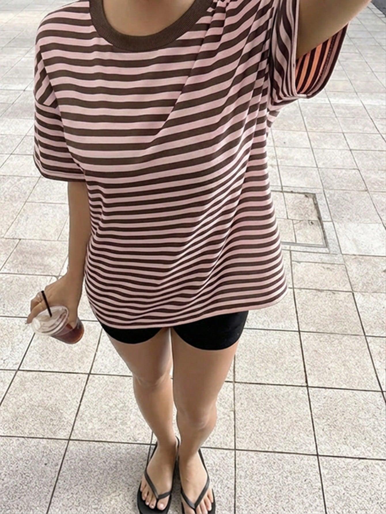 SHEIN T-SHIRT WZÓR PASKI S06__M